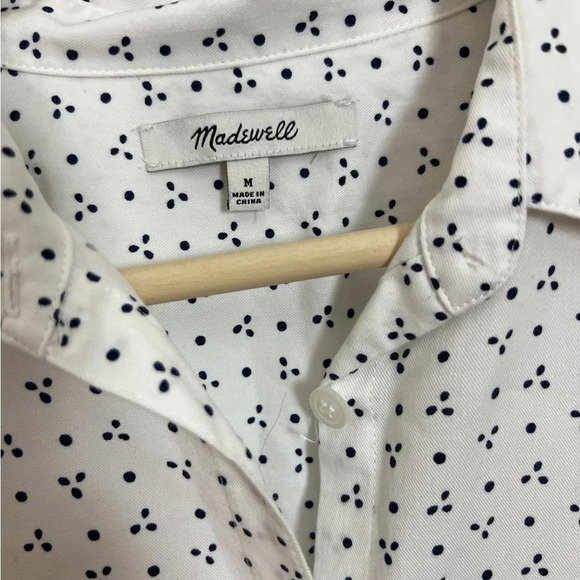 Madewell • Shrunken Trapeze Shirt in Penpoint Dot - Picture 7 of 10